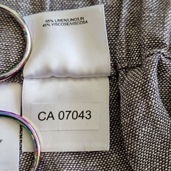 Anne Klein Pants Women XL Gray Pull On Cropped Linen Blend Office Capsule Mature - Picture 15 of 16